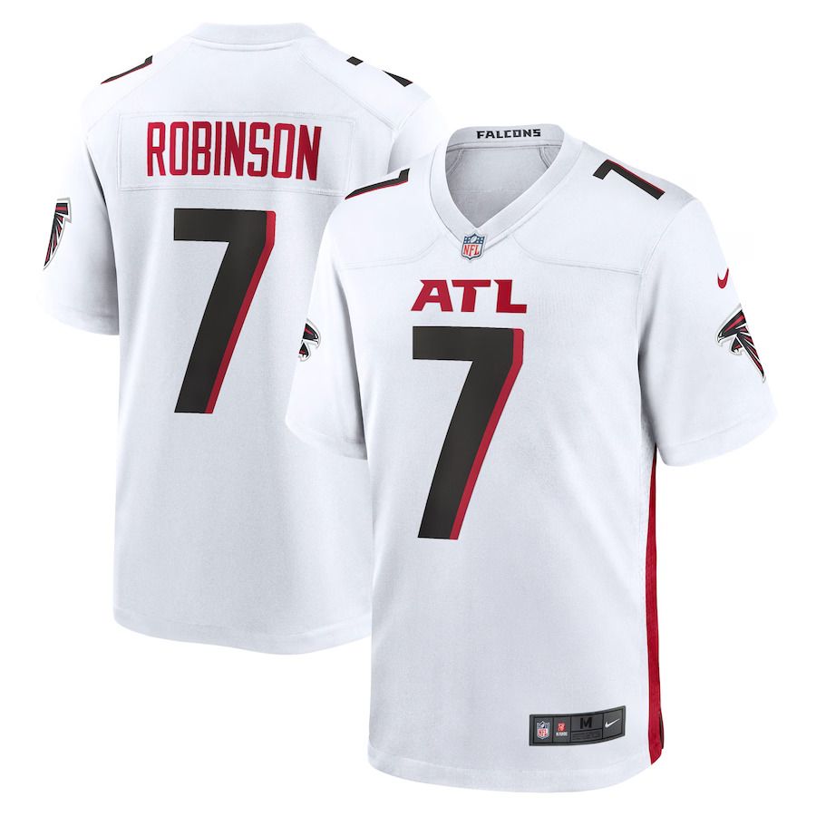 Men Atlanta Falcons #7 Bijan Robinson Nike White 2023 NFL Draft First Round Pick Game Jersey